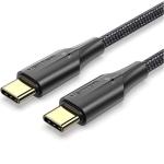 Vention TAUBH 3A USB-C Cable - 2m - Black USB 2.0 - Nylon Braided - LED Indicator