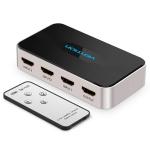 Vention AFFH0 3-In-1 Out HDMI Switcher Gray Metal with Remote