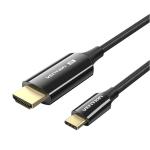 Vention CRCBAC 8K USB-C to HDMI-A Cable - 1.8m - Black Cotton Braided - Zinc Alloy - 8K HD