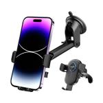 Vention KCVB0  One Touch Clamping Car Phone Mount With Suction Cup Black Square Type
