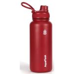 AquaFlask Original 946 mL (32oz) Water Bottle - Cherry Red , Keeps Drinks Cold for 24 Hours, Keeps Drinks Hot for 12 Hours, Double-walled stainless steel, BPA Free, Durable, Leak-Proof and Eco-Friendly, Designed in California