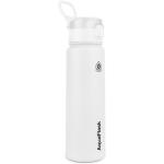 AquaFlask Sip 710 mL (24oz) Water Bottle - Arctic White, Keeps Drinks Cold for 24 Hours, Keeps Drinks Hot for 12 Hours, Double-walled stainless steel, BPA Free, Durable, Leak-Proof and Eco-Friendly, Designed in California