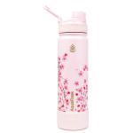 AquaFlask Sakura 2 650 mL (22oz) Water Bottle - Pink , Keeps Drinks Cold for 24 Hours, Keeps Drinks Hot for 12 Hours, Double-walled stainless steel, BPA Free, Durable, Leak-Proof and Eco-Friendly, Designed in California