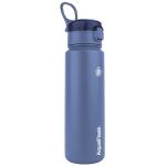 AquaFlask Sip 710 mL (24oz) Water Bottle - Denim, Keeps Drinks Cold for 24 Hours, Keeps Drinks Hot for 12 Hours, Double-walled stainless steel, BPA Free, Durable, Leak-Proof and Eco-Friendly, Designed in California