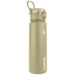 AquaFlask Sip 710 mL (24oz) Water Bottle - Sand, Keeps Drinks Cold for 24 Hours, Keeps Drinks Hot for 12 Hours, Double-walled stainless steel, BPA Free, Durable, Leak-Proof and Eco-Friendly, Designed in California