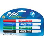EXPO Dry Erase Markers - Fine Point Tip - Low Odor - Assorted Colours - Pack of 4