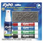 EXPO Dry Erase Markers Chisel Tip with Cleaning Spray & Eraser