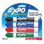 EXPO Dry Erase Markers Bullet Marker 4-Pack Assorted Colours