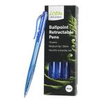 Icon IBPRBLUE10 Ballpoint Retractable Pens - Medium - Blue - 10 Pack