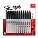 Sharpie 1812419 Fine Point Permanent Marker Black Blister Pack of 12