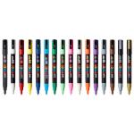Uni Posca PC-3M Water-based Paint Marker Assorted Bullet Fine 0.9-1.3mm - Pack of 16