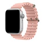 42mm/41mm/40mm/38mm - Pink Sand Silicone Ripple Strap for Apple Watch , Compatible with Series 10/9/8/7/6/SE/5/4/3/2/1