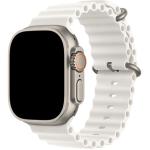 42mm/41mm/40mm/38mm - White Silicone Ripple Strap for Apple Watch - Compatible with Series 10/9/8/7/6/SE/5/4/3/2/1