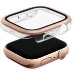 Uniq Apple Watch Series 10 46mm Voute Watch Case - Rose Gold , 9H Curved Tempered Glass Screen Protector , Slim PC bumper