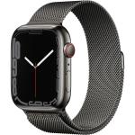 Apple Watch Series 7 (GPS + Cellular) 45mm - Graphite Stainless Steel Case with Graphite Milanese Loop - ECG (Electrocardiogram) on your wrist - Blood oxygen monitoring - Fall Detection
