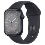 Apple Watch Series 8 (GPS) 41mm - Midnight Aluminium Case with Midnight Sport Band - Regular - Crash & Fall Detection - ECG (Electrocardiogram) - Heart Rate & Blood Oxygen Monitoring - Apple Pay