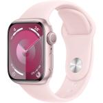 Apple Watch Series 9 (GPS) 41mm - Pink Aluminium Case with Light Pink Sport Band - S/M (Fits 140mm to 190mm Wrists)