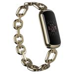 Fitbit Luxe Special Edition Fitness Tracker - Gold Gold Stainless Steel Parker Link Bracelet - 24/7 Heart Rate - Oxygen Saturation (SpO2) Monitoring - Up to 5 Days Battery Life - Menstrual Health Tracking (Includes a peony classic band)