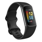 Fitbit Charge 5 Fitness Tracker - Black/Graphite, Color AMOLED Always-On Display, Built-in GPS, 24/7 Heart Rate Monitoring, Stress Management, Sleep tracking, Up to 7 day battery life