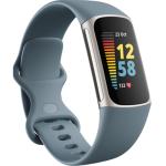 Fitbit Charge 5 Fitness Tracker - Steel Blue / Platinum Color AMOLED - Always-On Display - Built-in GPS - 24/7 Heart Rate Monitoring - Stress Management - Sleep tracking - Up to 7 day battery life