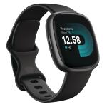 Fitbit Versa 4 Smart Watch - Black / Graphite Built-in GPS - 24/7 Heart Rate Monitoring - Alexa Built-in - Oxygen Saturation