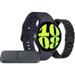 Samsung Galaxy Watch6 (Bluetooth) 44mm - Graphite - Bonus Samsung 15W Fast Wireless Charger Duo and Spigen 20mm Premium Stainless Steel Strap (RRP $228)