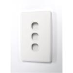 AMDEX FP-3PV3 Switch Plate ONLY. 3 Gang WPC Series Wall Face Full Cover Plate. (Accepts Clipsal Style Mechs)