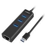 mbeat MB-U3HE-31K  3-Port USB3.0 Hub + Gigabit Ethernet (RJ45) LAN -Black