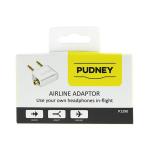 PUDNEY P1290 Airline Adapter .5mm socket to fit most headphones. Gold plated A2 plug connector, also compatible with D2 sockets. 3.5mm socket to fit most headphones.