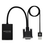Promate PROLINK-V2H.BLK VGA (Male) to HDMI (Female) Display Adaptor Kit with Audio. Supportsupto1920x1080 60Hz. Hassle-free Setup Plug-and-play. Supports both Windows & Mac. Black Colour.