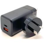 Switchwerk 45W GAN Quick Charge Dual Port USB-C PD Wall Charger Power Adapter - USB-C & USB-A - Designed for any Power Delivery Device (US + AU / NZ Plugs)