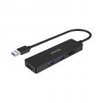 Unitek H1108A USB-A 3.0 3-Port Hub with Built-in SD/MicroSD Card Reader. Data transfer rate up to 5Gbps Plug and play. Bus-powered. 3x USB-A Female. 1 x Memory Card Reader (SD / MicroSD). Black