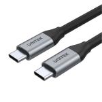Unitek C14082ABK 1m USB-C to USB-C 3.1 Gen2   Cable for Syncing & Charging. Supports up to 100WUSB PD. Supports up to 4K 6Hz. Up to 10Gbps. Space Grey & Black Colour.