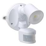 HOUSEWATCH 55-151 10W Single LED Spotlight with Motion Sensor - IP54 - Passive IR - 9m (Side) & 12m (Front) Detection Range - Detection Angle 140 Degree - Includes Timing & Lux Adjustments, Screws - White Colour