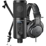 Audio-Technica ATCREATORPK Creator Pack - ATR2500X-USB + ATH-M20X + Boom Arm Include a USB Microphone / Stand & M20X Headphones