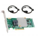 Microsemi Adaptec 8805E v2 Entry RAID Bundle, SAS/SATA, RAID 0/1/1E/10, 512MB Cache, 2x 50cm HDmSAS to HDmSAS cables
