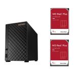 Asustor AS1102TL 2- Bay NAS With 2x WD 4 TB NAS HDD Bundle