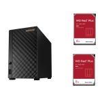 Asustor AS1102TL 2- Bay NAS With 2x WD 8 TB NAS HDD Bundle