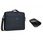 Rivacase Regent Clamshell with HP wireless mouse for 15.6 inch Carry Bag Notebook / Laptop (Black) Suitable for Business