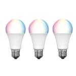 Brilliant Smart WiFi LED RGB E27, 800 Lumens Smart Light Bulb (3 packs), 9W, Dimmable, Bio-Rhythm Lighting Via BrilliantSmart App Remote Control Enabled 220 degrees Beam Angle