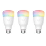 Yeelight 1S WiFi LED RGB , E27, (3 packs) Smart Light Bulb maximum luminous flux of 800lm, 8.5W RGB , Colour adjustable and Dimmable Remote Control Enabled