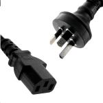 8Ware RC-3078AU Power Cable (Wall - PC 240V) 1.8m au/nz 3-Pin Plug to IEC Female Plug 10A, SAA Approved Power Cord.  BLACK Colour.