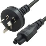 8Ware RC-3078C5-OEM 3 Core Light Duty 2m Power Cable 3-Pin NZ/AU To C5 Clover Shaped Female Connector 7.5A SAA Approved Power Cord designed for use with notebooks, tape drives, Power over Ethernet and other products.
