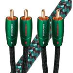 AUDIOQUEST EVERG01.5R  Evergreen 1.5M 2 to 2 RCA Male. Solid Long Grain Copper Gold Plated/coldwelded termination Foamed-Polyethylene dielectric Metal layer noise dissipation Jacket - green - black braid