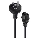 Alogic MF-3PC13-02 Power Cable 3 Pin Male Wall to IEC C13 cord Female 2m - Black AU/NZ power cable