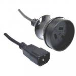 Dynamix C-POWERUPS-2 2m 3 Pin Socket to IEC Male C14 Connector 10A. SAA Approved Power Cord Used to power std device from UPS IEC connectors) BLACK Colour
