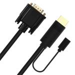 Cruxtec 2m HDMI Male to VGA Male Cable with Micro USB Female,  1920X1080