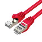Cruxtec 3m Cat7 Ethernet Cable -  Red Color --  10Gb / SFTP Triple Shielding / Oxygen Free Copper Conductor / Gold-plated RJ45 Connectors with Nickel-plated Copper Shell /  Fluke Test Passed