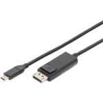 Digitus USB-C Male to Displayport Male Cable - 1.8m - Black / Gold 4K/60Hz - 32.4 GB - CE
