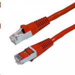 DYNAMIX PLR-AUGS-20  20m Cat6A S/FTP Red Slimline Shielded 10G Patch Lead. 26AWG (Cat6 Augmented) 500MHz with Gold Plate Connectors.